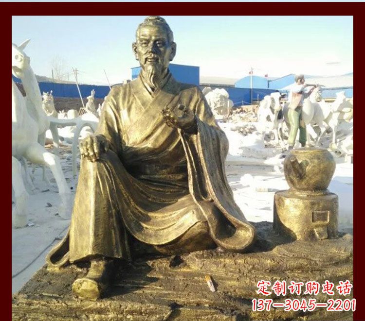 聊城张仲景雕塑——杰出古代名人熬中药的传奇