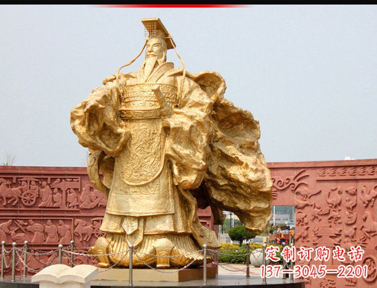 聊城古代名人汉武帝铜雕