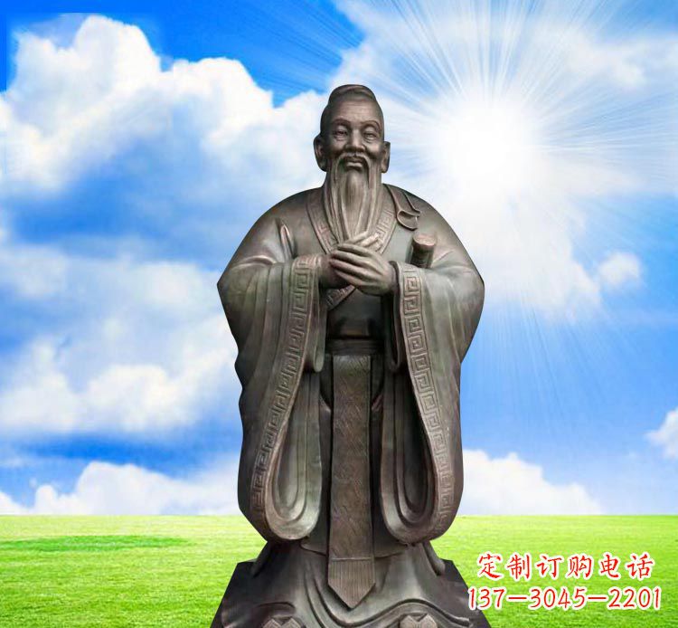 聊城孔子铜雕,传承传统文化的艺术鉴赏