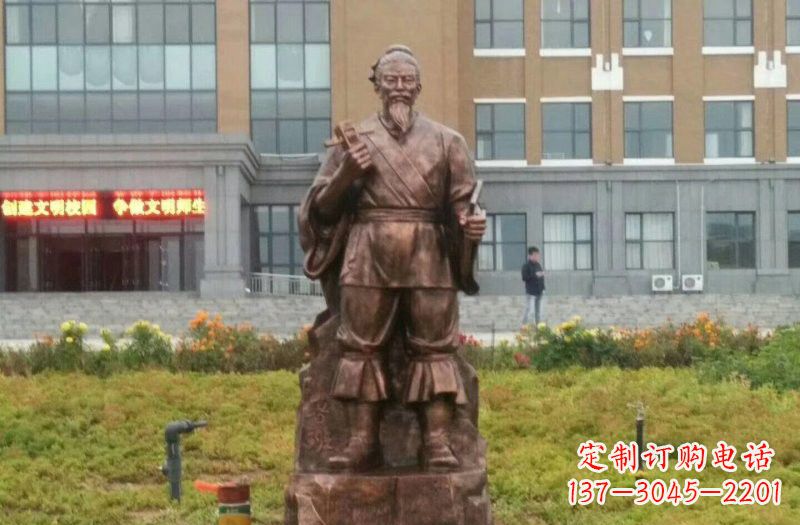 聊城传承古代名人铜雕——鲁班雕像