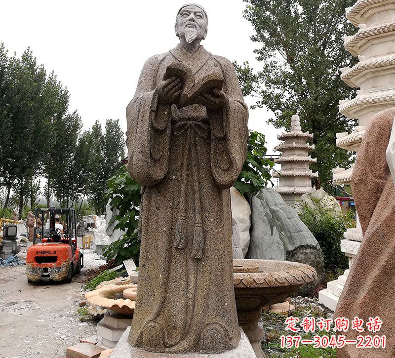 聊城中领雕塑--李时珍石雕定制