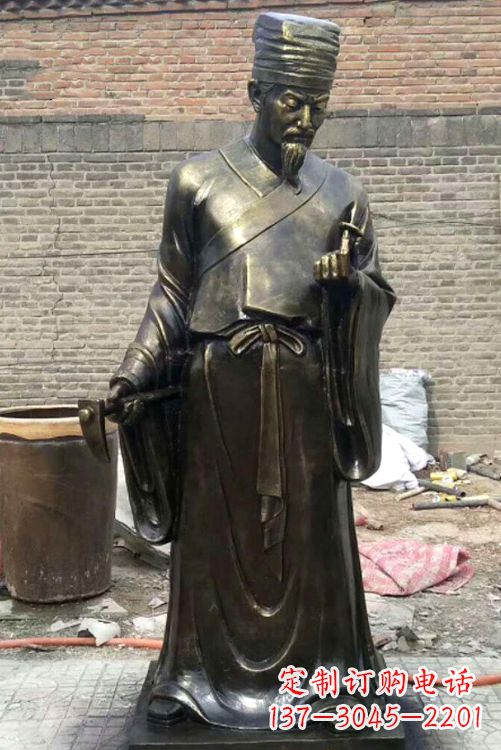 聊城中国古典名医李时珍铜雕塑