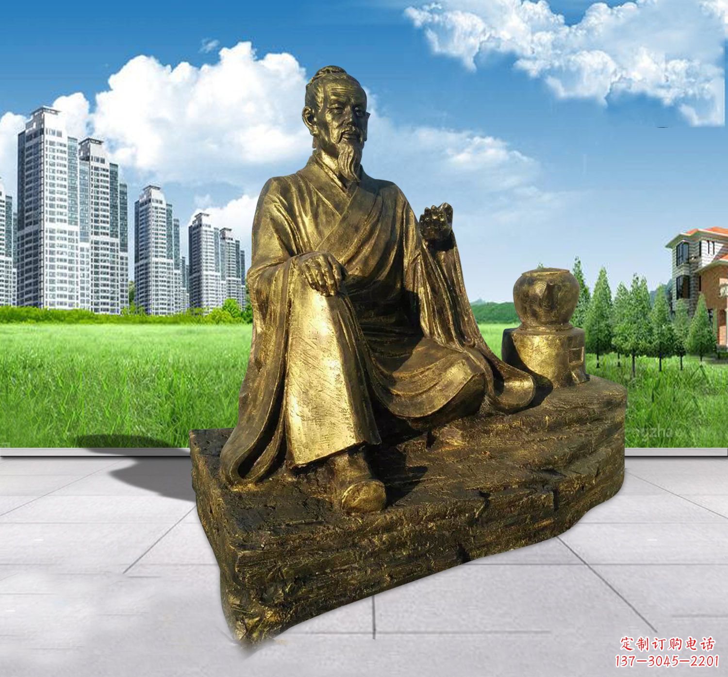 聊城匠心独运——中领雕塑张仲景铜雕