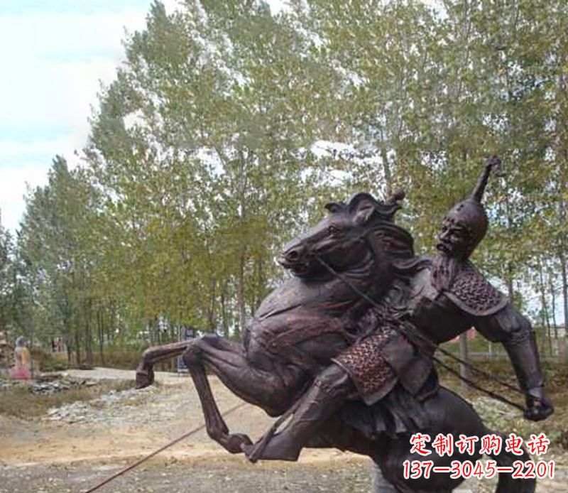 聊城古典风格骑马人物雕塑