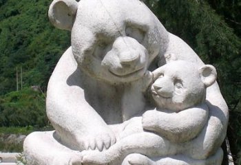 聊城公园装饰熊猫石雕