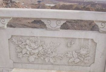 聊城牡丹花浮雕石栏板景观雕塑