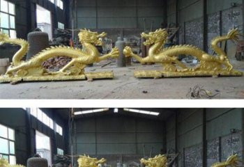 聊城古典传统双龙戏珠铜雕塑