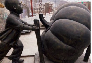 聊城精致男孩铜雕