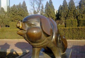 聊城定制公园猪铜雕