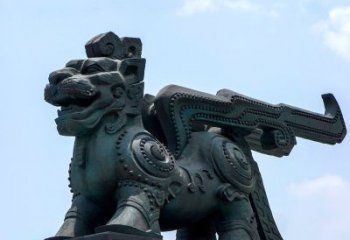 聊城中领雕塑-铜制獬豸雕塑
