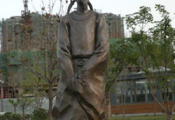 聊城精美古风犹存，高雅李白铜雕