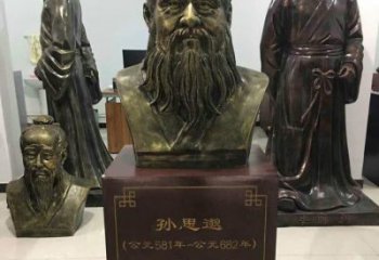 聊城标志性雕塑-孙思邈半身像铜雕