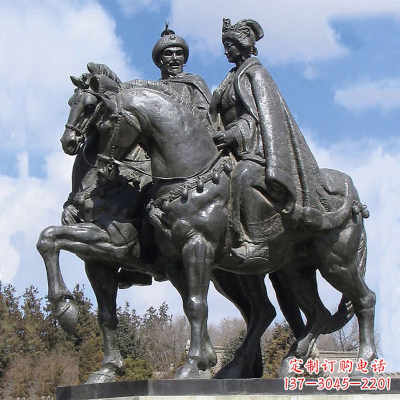 聊城古代风采:王昭君骑马雕塑