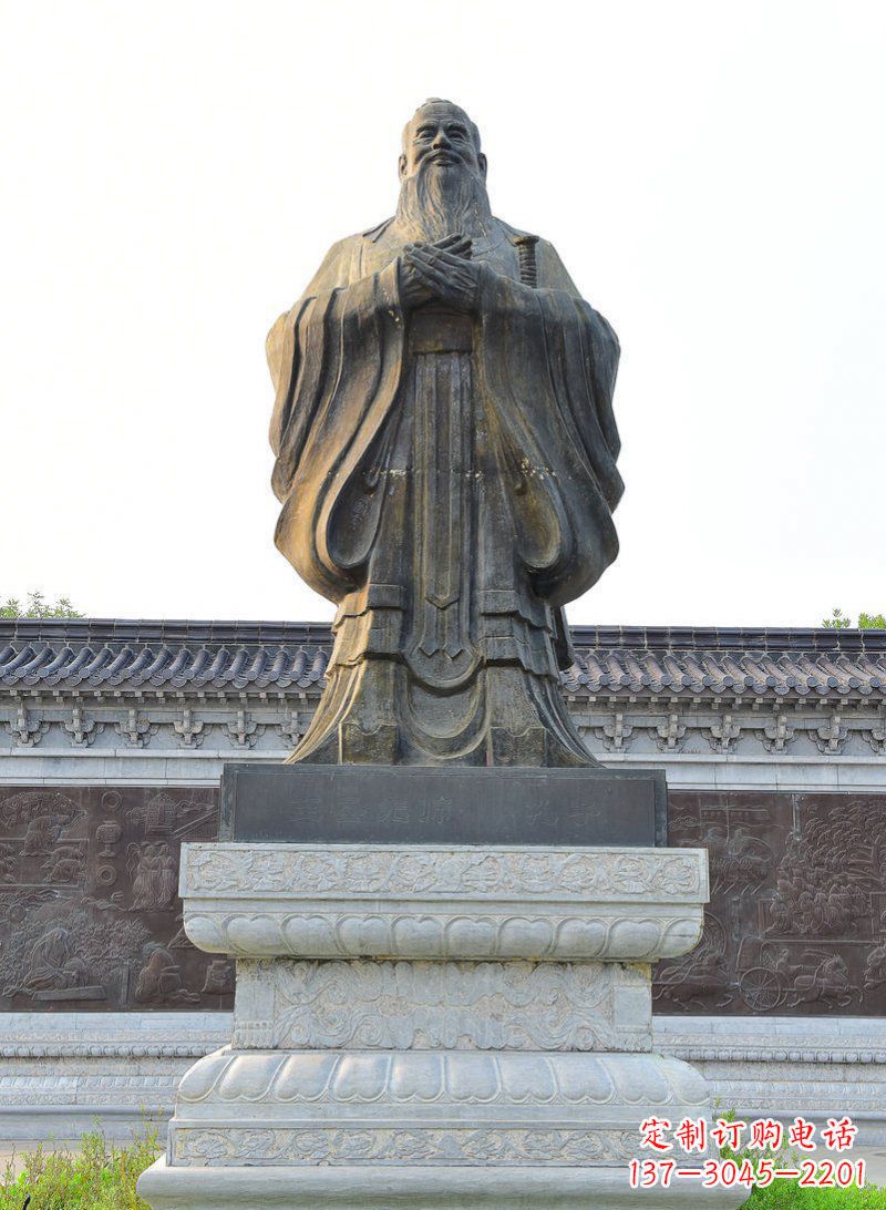聊城中领雕塑-孔子铜雕