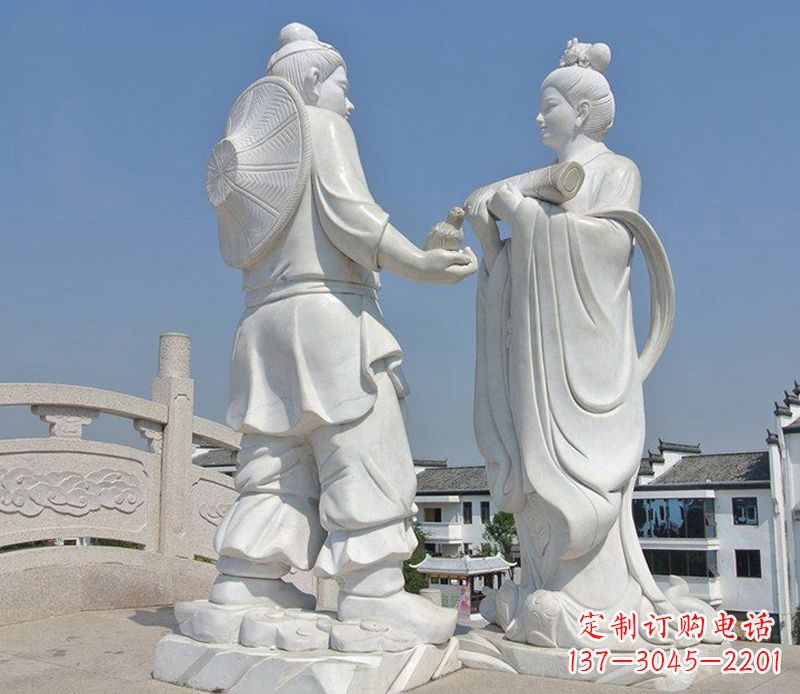 聊城唯美古典,传统牛郎织女石雕