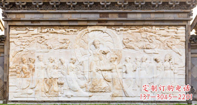 聊城中领雕塑:古代人物石浮雕影壁