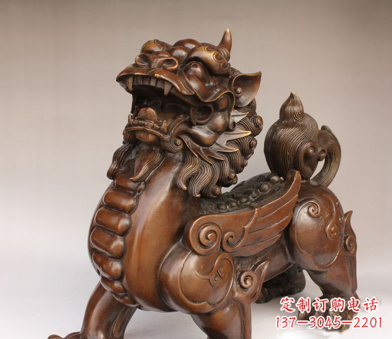 聊城古代神兽貔貅铜雕 