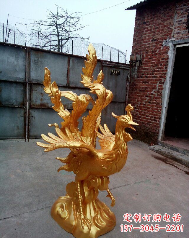 聊城传统铜质凤凰雕塑