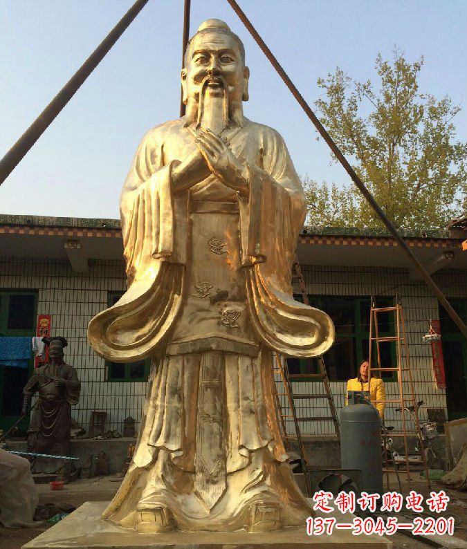 聊城古代思想家人物孔子铜雕