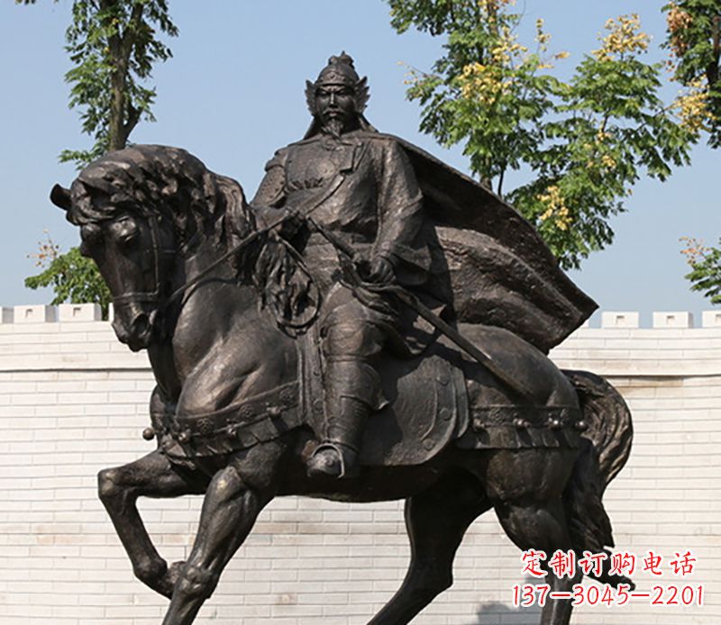 聊城古人骑马铜雕