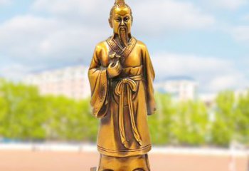 聊城古代神医纯铜扁鹊雕像