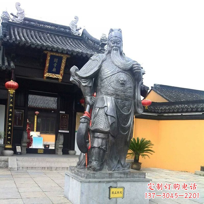 聊城关帝庙关公神像-寺庙景点历史文化名人铜雕
