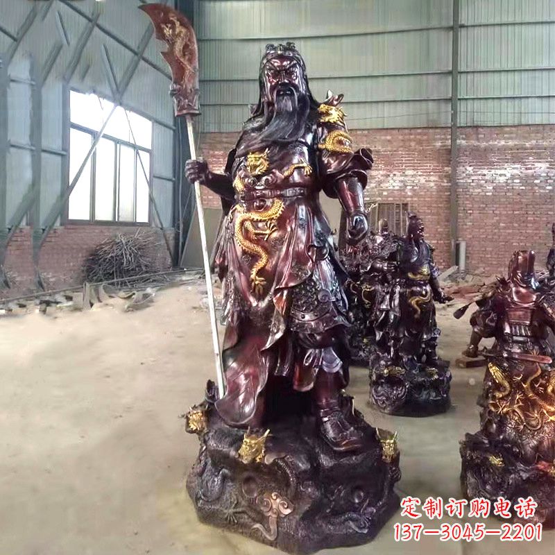 聊城关公关二爷铜雕神像