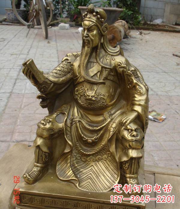 聊城关公看书铸铜关二爷铜雕