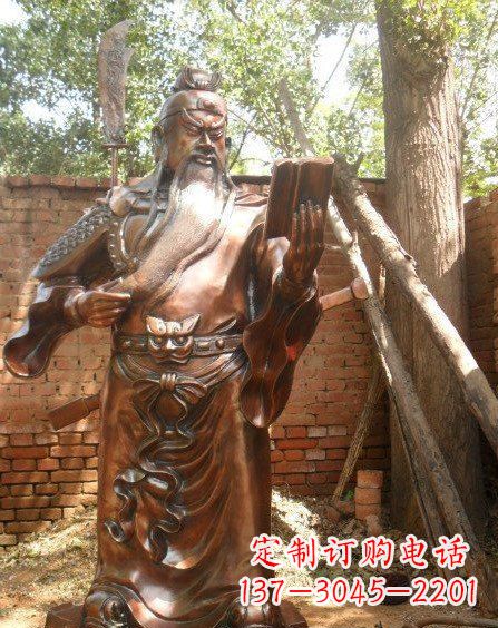 聊城关公看书铸铜人物铜雕