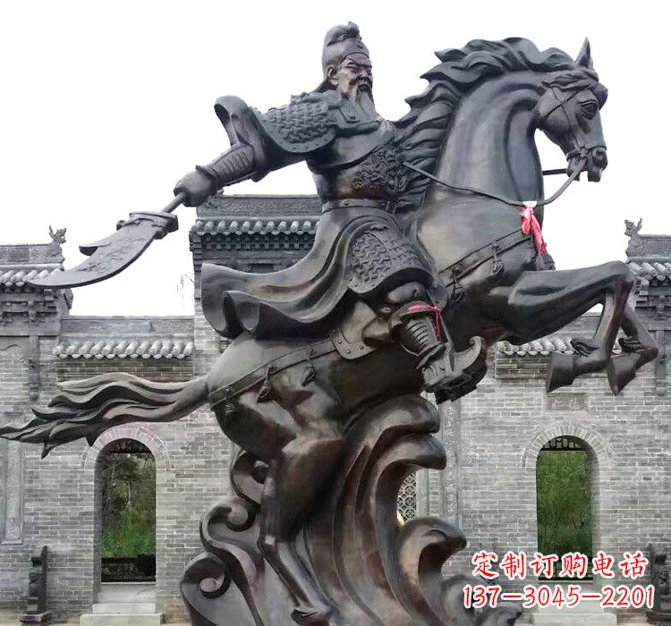 聊城精致细腻的关公骑马雕塑