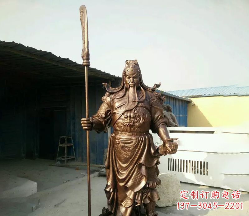 聊城中领雕塑定制关公铜雕
