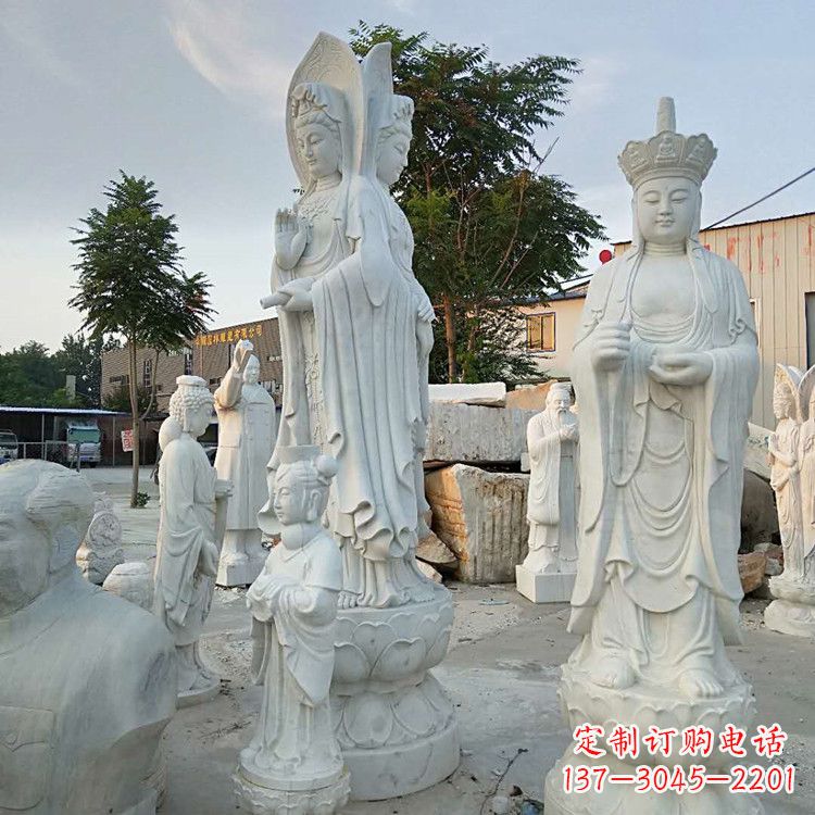 聊城观音 石雕送子观音 汉白玉观音佛像厂家直销石雕汉白玉菩萨_27
