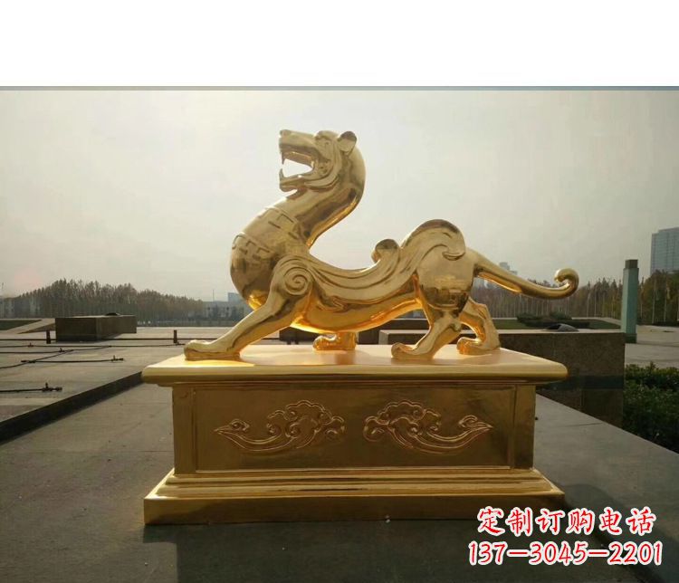 聊城精美雕刻,精致纯铜白虎神兽雕塑