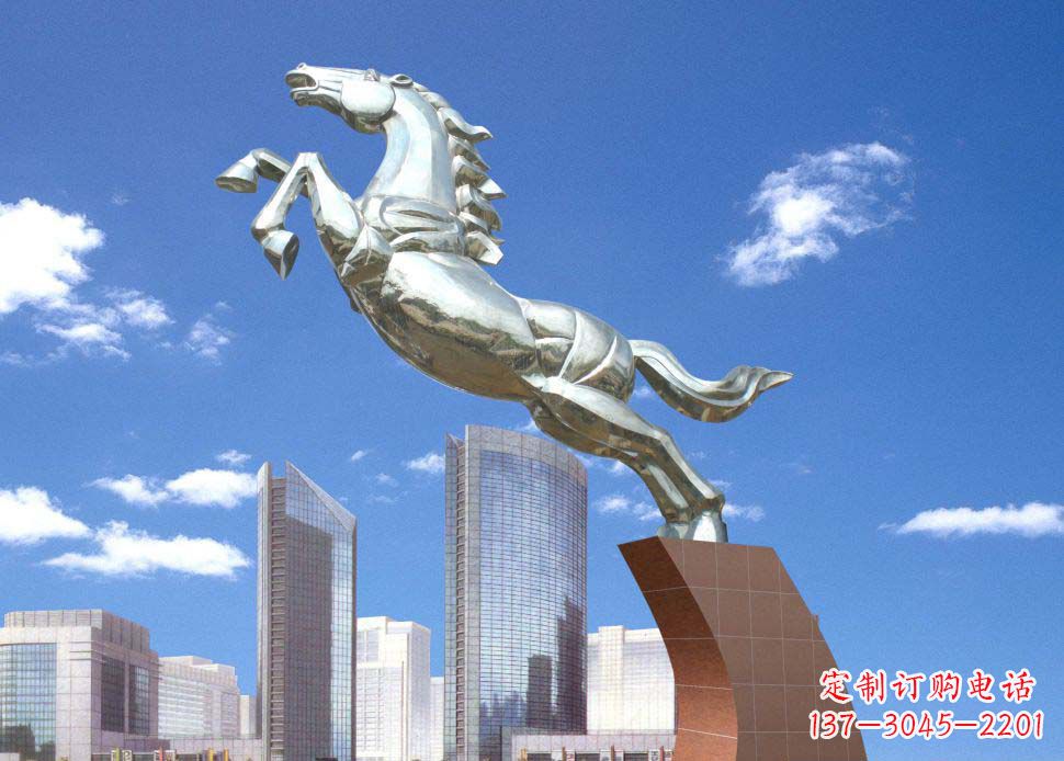 聊城广场奔马不锈钢雕塑