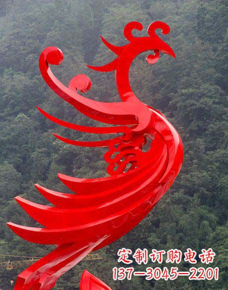聊城广场不锈钢彩色凤凰雕塑