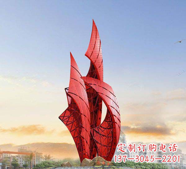 聊城广场不锈钢抽象船帆雕塑