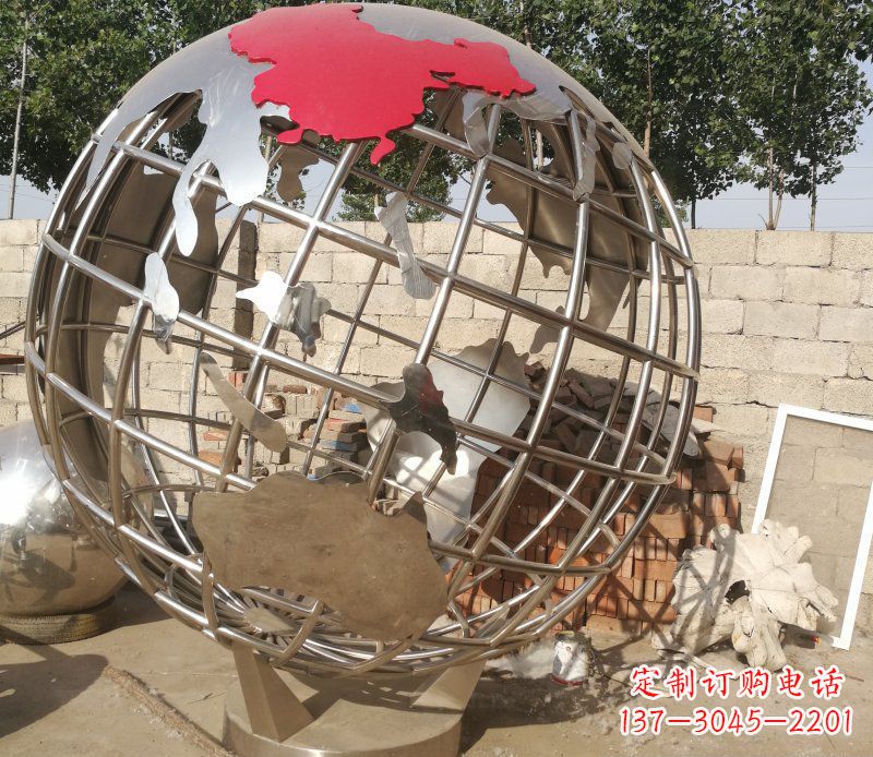 聊城极致魅力:不锈钢抽象地球雕塑