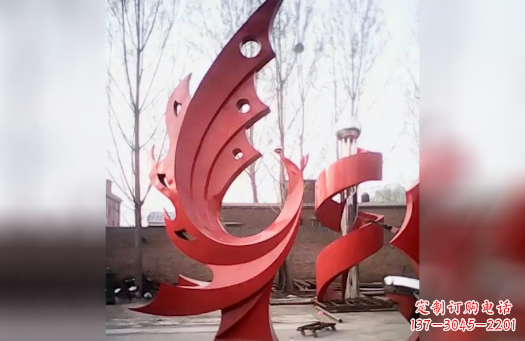 聊城广场不锈钢抽象凤凰雕塑