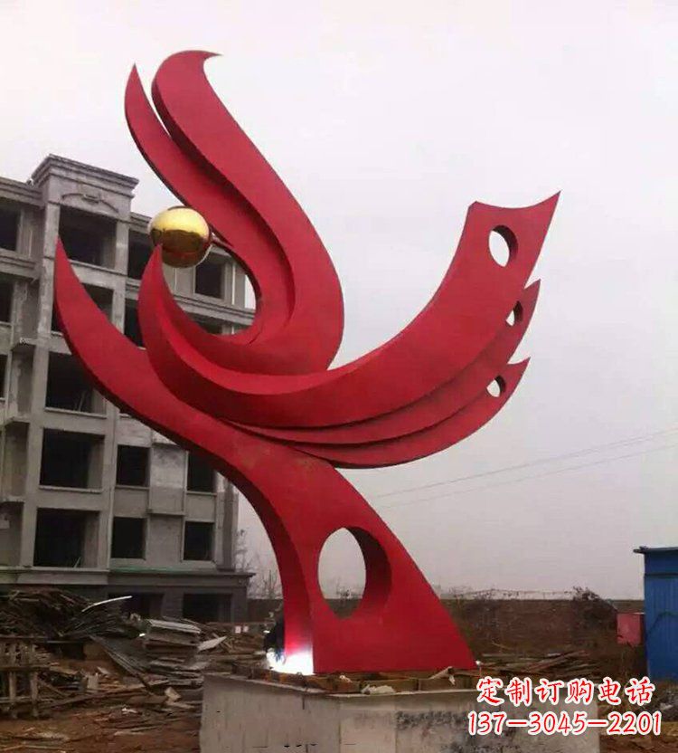聊城全新抽象凤凰不锈钢雕塑