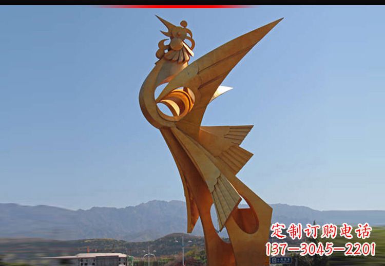 聊城中领雕塑凤凰抽象雕塑11英寸