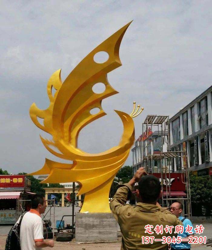 聊城精致大气的不锈钢抽象凤凰雕塑
