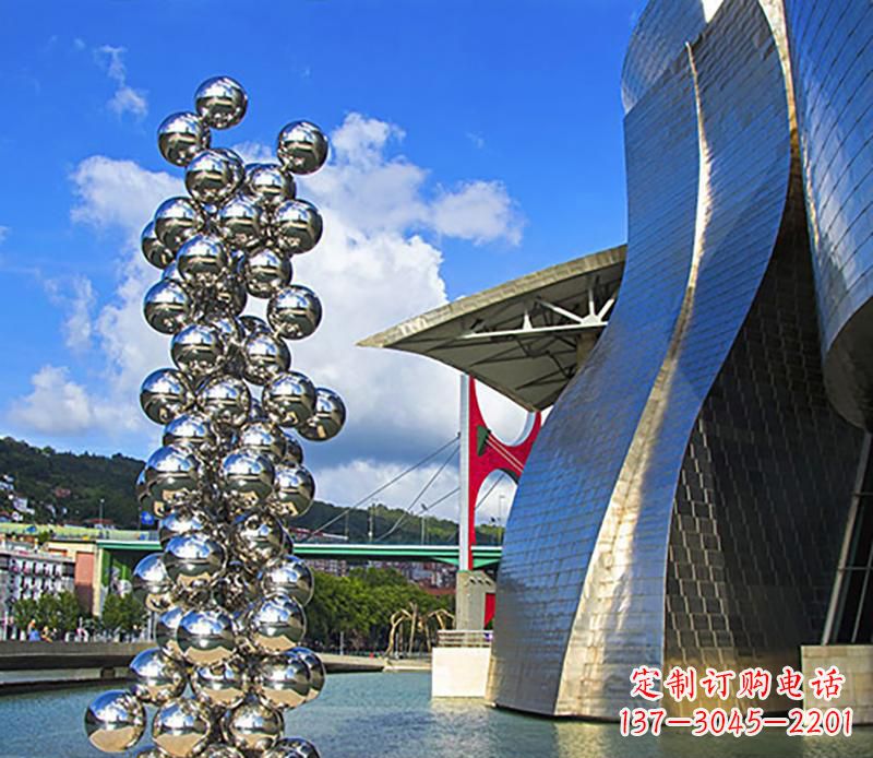 聊城高端不锈钢抽象龙柱雕塑