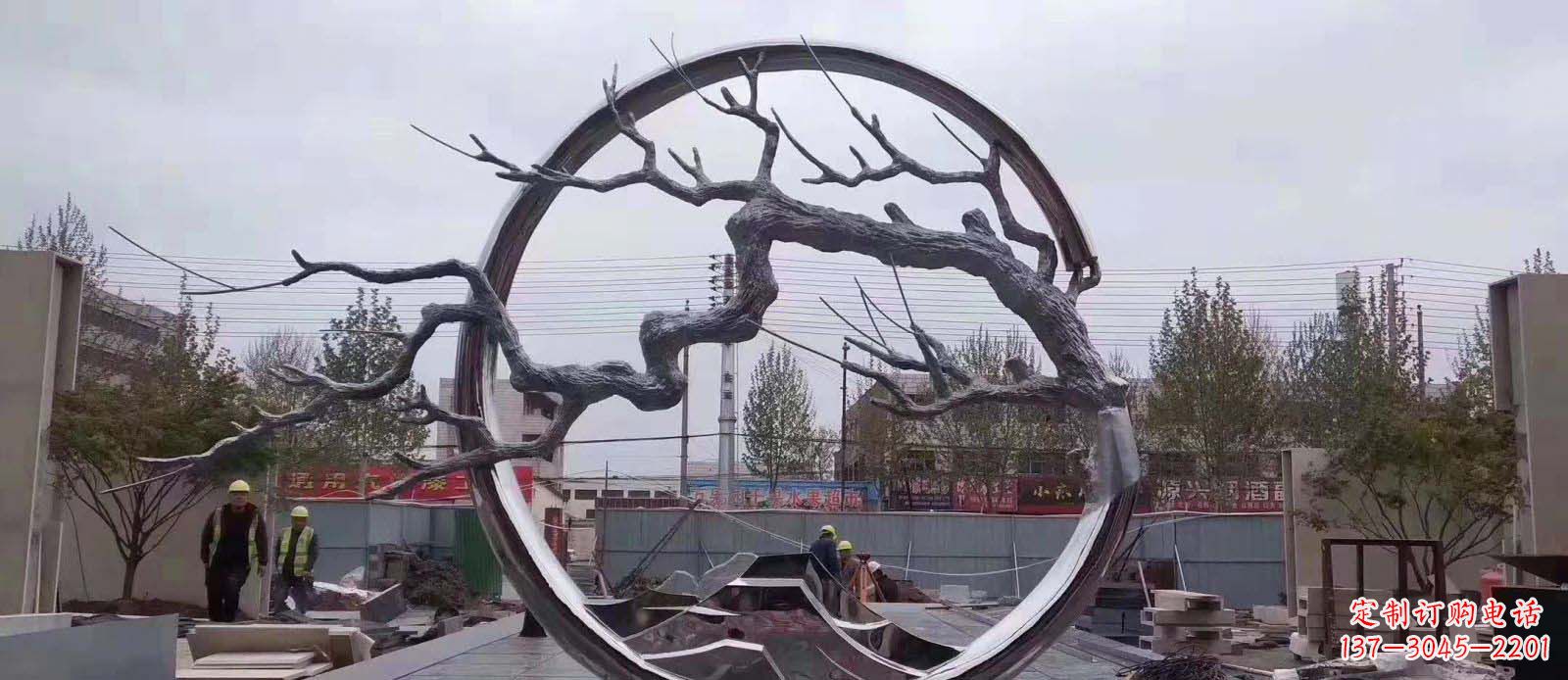 聊城广场不锈钢抽象树枝雕塑