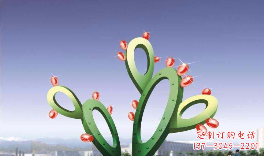聊城大型不锈钢仙人掌雕塑