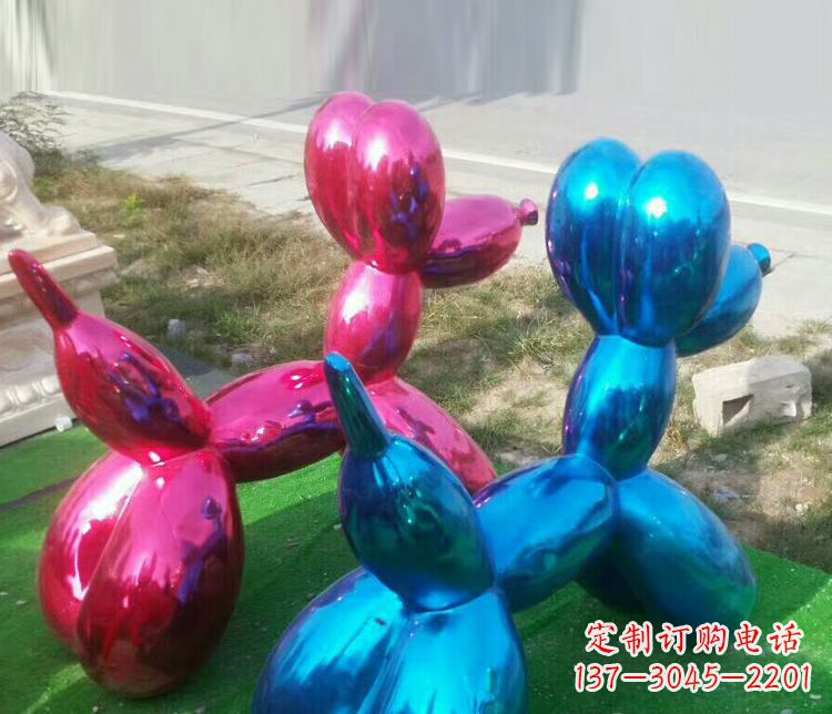 聊城广场不锈钢抽象小狗雕塑