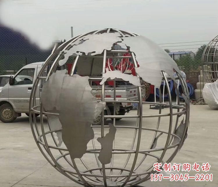 聊城中领雕塑:精美不锈钢地球仪雕塑