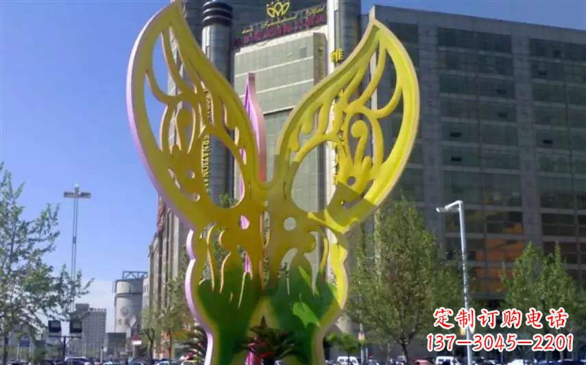 聊城广场不锈钢雕刻蝴蝶雕塑