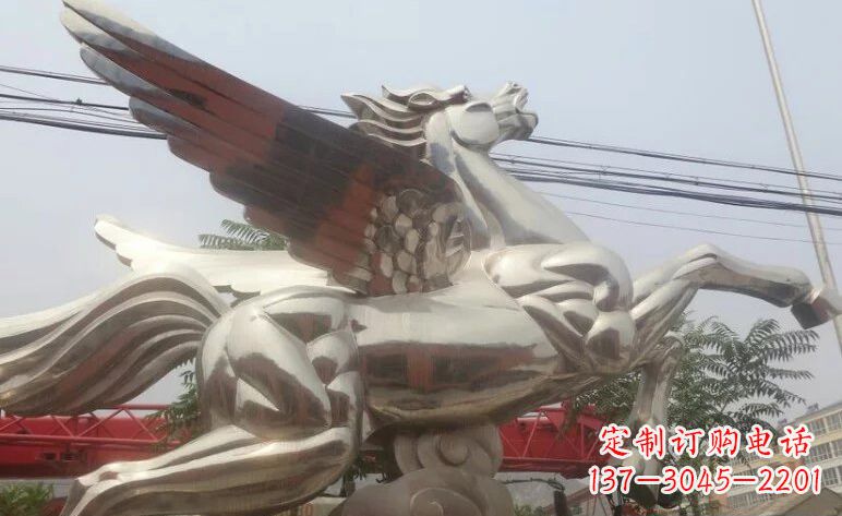 聊城流畅优美的不锈钢飞马雕塑
