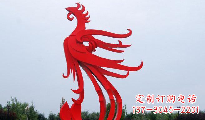 聊城广场不锈钢凤凰雕塑 (3)
