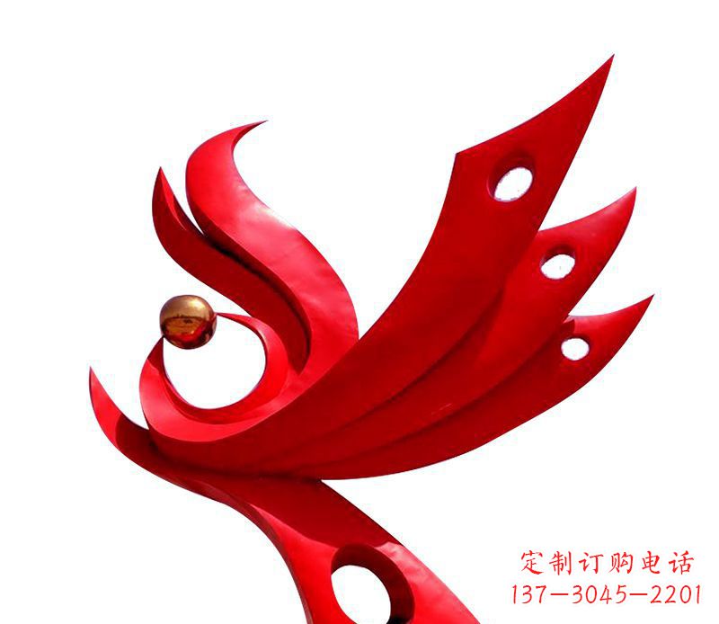聊城广场不锈钢凤凰社区雕塑